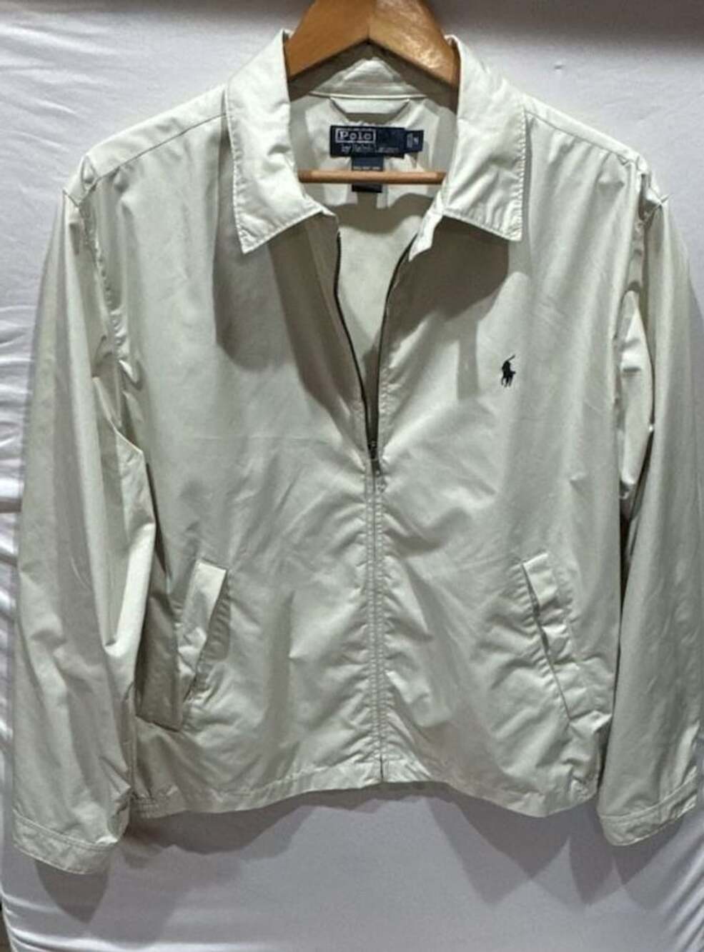 Polo Ralph Lauren Bi Swing Windbreaker Jacket Size M Off White